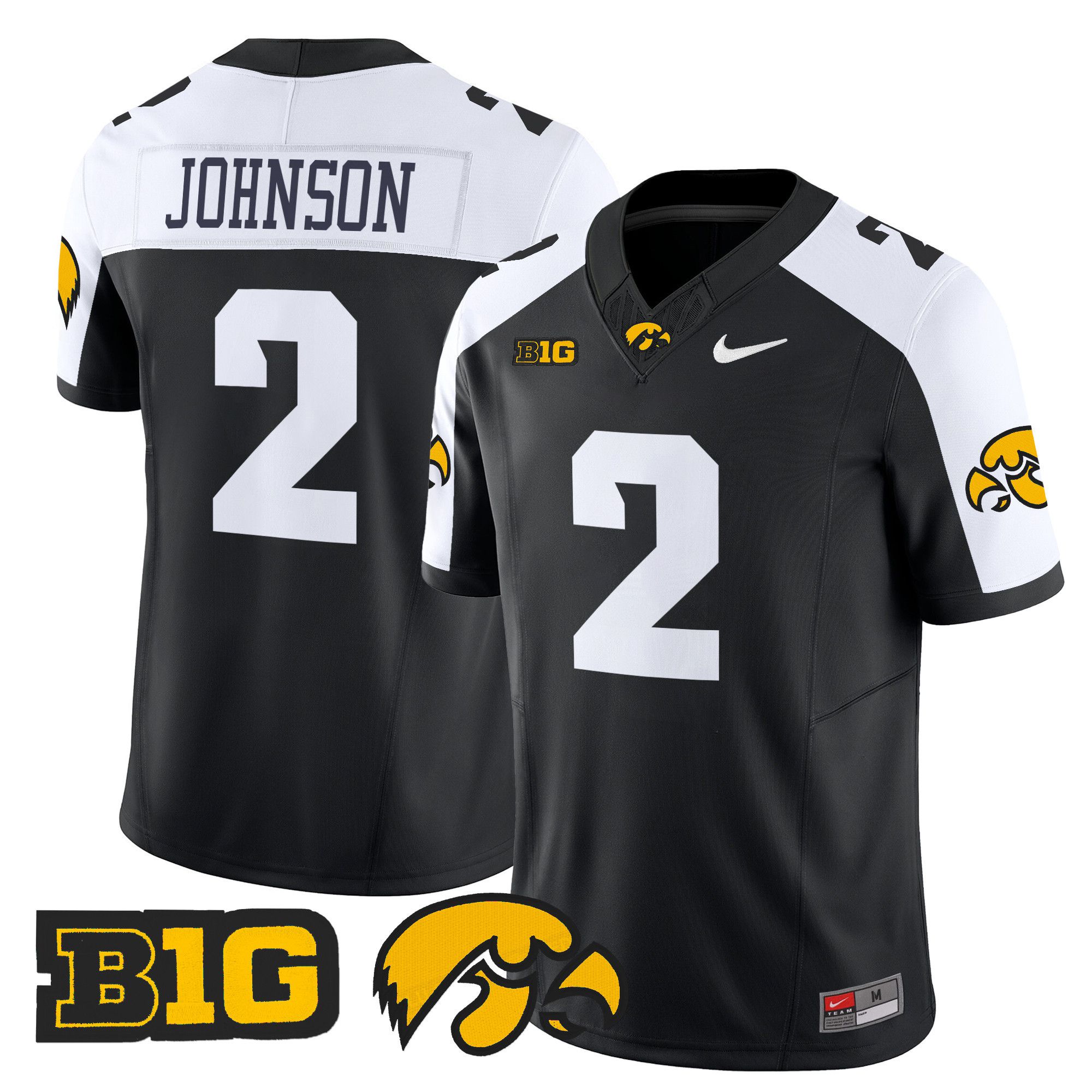 Men Iowa Hawkeyes #2 Johnson Black Nike 2024 Vapor Limited NCAA Jersey->ncaa teams->NCAA Jersey
